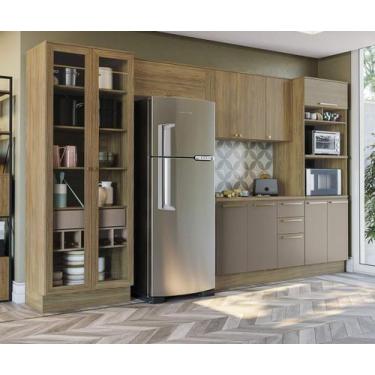 Imagem de Armário de Cozinha Modulada Completa Reta 6 peças 3,50m 239 Botanic Ka