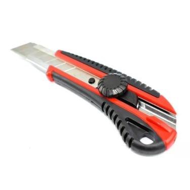 Imagem de Estilete 25 mm Profissional Com Trava E Cabo Emborrachado * 5427 - DIV