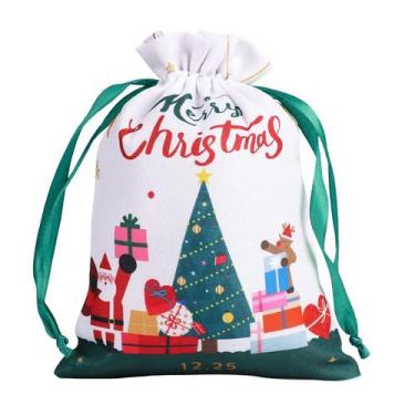 Imagem de Conjunto de sacolas de presente de veludo para árvore de Natal, 10 uni