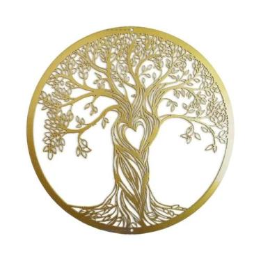 Imagem de Escultura De Parede Em Metal Mandala Radiante Com Flor De Lótus, Prese