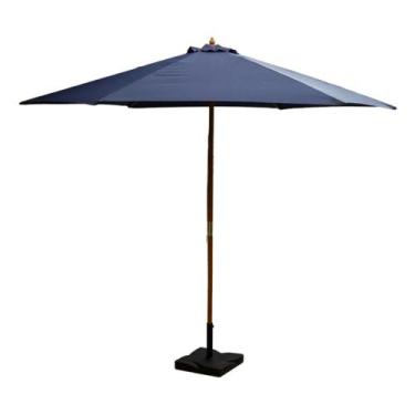 Imagem de Ombrelone central azul 3,0 m importway madeira impermeável