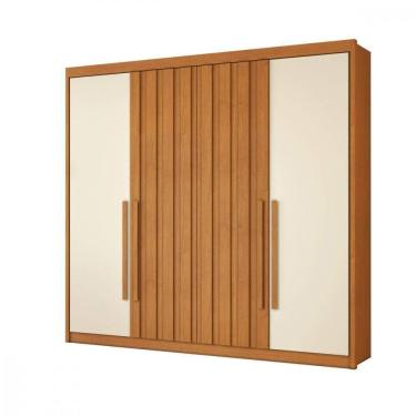 Imagem de Guarda Roupa De Solteiro Ripado Grecia Cinamomo E Off White Cinamomo Com Off White