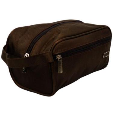 Imagem de Nécessaire Masculina Frasqueira Viagem Academia Marrom CBRN20201 - Com