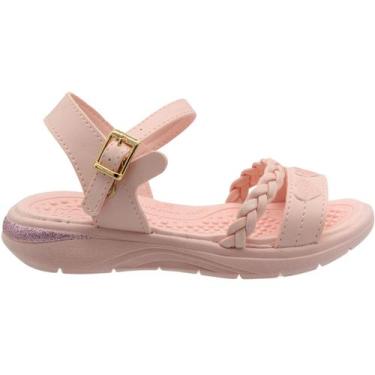 Imagem de Sandália Rasteira Infantil Kidy Glitter Coraçãozinho Menina, Rosa, Cla