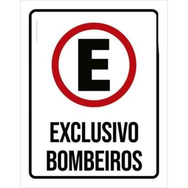 Imagem de Kit 5 Placas Sinalização Estacionamento Exclusivo Bombeiros - Sinalizo