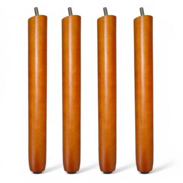 Imagem de Kit 04 Pés Palito 30cm Madeira Inclinado Para Poltrona E Móveis Em Geral