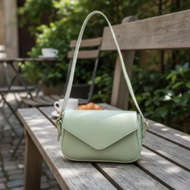 Imagem de Bolsa Transversal Pequena Com Flap Envelope De Ombro - JS Bolsas, Verd