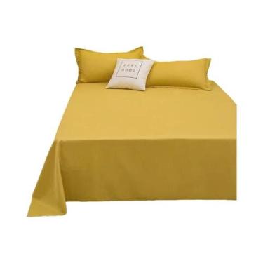 Imagem de Lençol De Cama Lavável À Máquina Em Cor Sólida Para Cama De Solteiro O