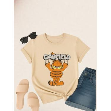 Imagem de Camiseta Feminina BlusaT-shirt GARFIELD 100% Algodao Premium Cor:OFF W