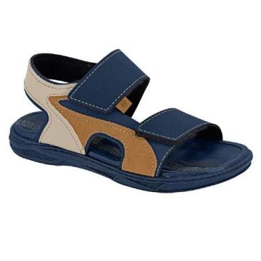 Imagem de Sandalia molekinho camurca ref 2402.745.17063 menino, Marinho, Bege, 3