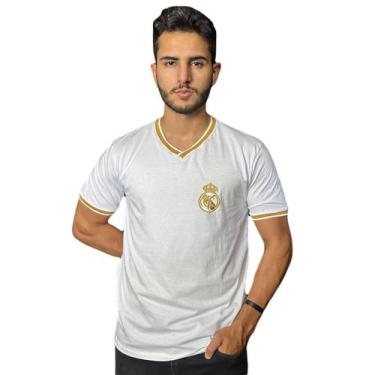 Imagem de Camisa Real Madrid Branca Algodão - Masculino, M, Branco
