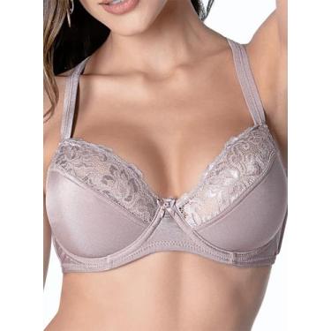 Imagem de Sutiã Lousane Renda Nadador Aro Sem Bojo Plus Demillus 064086, Lilás m