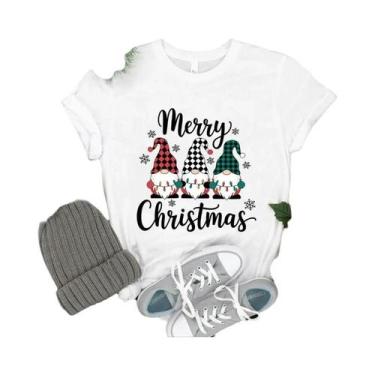 Imagem de Camiseta Feminina Com Estampa De Gnomo De Natal Harajuku Kawaii Y2K Fa