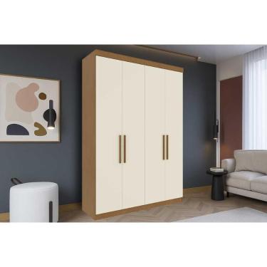 Imagem de Guarda Roupa Solteiro PH 1714 4 Portas de Bater 2 Gavetas MDP com Sapateira Off White H...