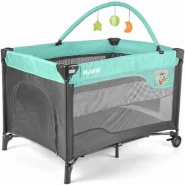 Imagem de Rayo Berço Infantil Compacto Premium com Mobile Rayo 2 Alturas Cercadi