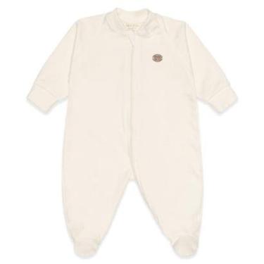 Imagem de Macacão Longo Bebê Menino Off White Liso Mini & Co-Masculino