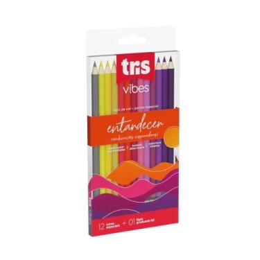 Imagem de Lápis de Cor Tris Vibes 12 Cores Entardecer + 1 Lápis Graduado 6B