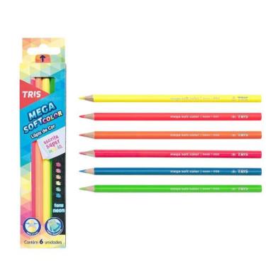 Imagem de Lápis de Cor Tris Mega Soft Color 6 Cores Neon