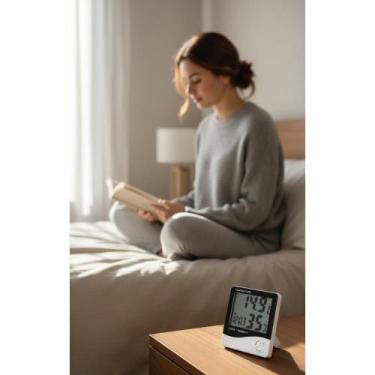 Imagem de Termômetro higrômetro relógio digital: ambiente ideal - Congratulation