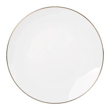 Imagem de Prato Raso De Porcelana Branco 27cm Legacy Gold Lhermitage - L'hermita