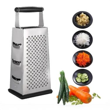 Imagem de Ralador Fatiador Inox 4 Em 1 C- Alça Cozinha Legumes Queijos