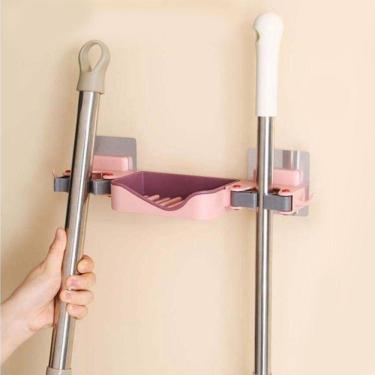 Imagem de Suporte Para Sabonete Vassoura Rodo De Parede Rosa