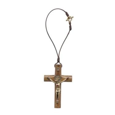 Imagem de Crucifixo de Retrovisor De Carro em Madeira AR1349 - Artigos Religioso