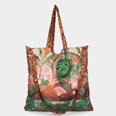 Imagem de Bolsa Farm Sacola Me Leva Rio De Mosaico Feminina, Marrom, Verde, Únic