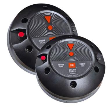 Imagem de Kit 2 Driver JBL D406 X 200W Rms 8 Ohms Preto D406x Corneta Paredão Tr