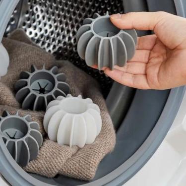Imagem de Bolas de silicone para maquina de lavar roupas remove pelos fiapos reu