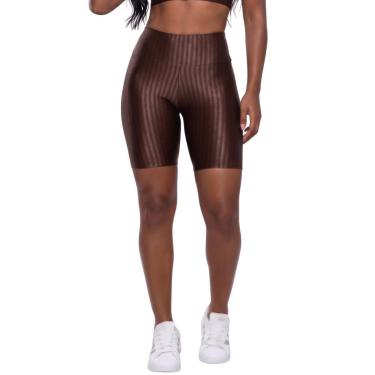 Imagem de Bermuda Fitness New Zig 3D Vekyo Poliamida Cós Alto Roupa Para Academia Treino Moda Fem...