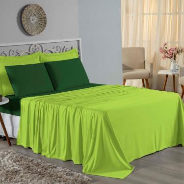 Imagem de Jogo De Cama Queen Nobre 4 Peças Lençol Com Elástico De 30cm De Altura Malha 100% Algod...