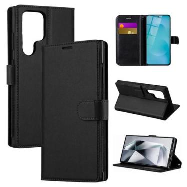 Imagem de Capa Carteira Para Samsung S26 Ultra Capinha Estojo Flip Cor:Preto - D