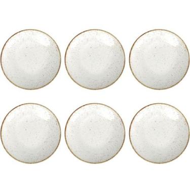 Imagem de Conjunto 6 Pratos de Sobremesa Porcelana Tramontina 21cm Rústicos Marr