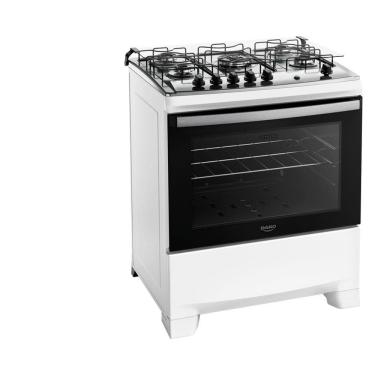 Imagem de Fogão de Piso 5 Bocas a Gás Dako Supreme Mesa em Inox Acendimento Automático Branco Bivolt