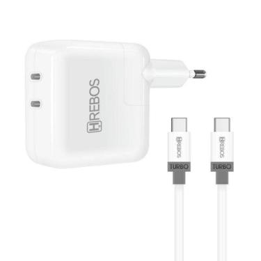Imagem de Carregador Turbo 40w Tipo C Para Motorola Samsung - HREBOS