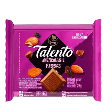 Imagem de Garoto Tablete Chocolate Talento Amêndoas e Passas 25 gr