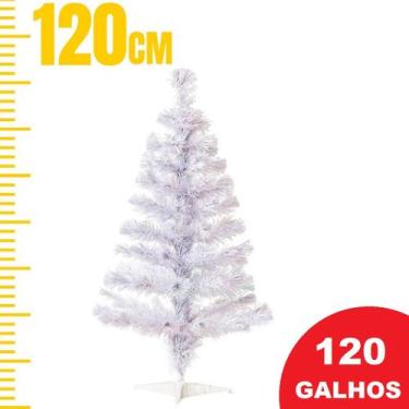 Imagem de Árvore De Natal Pinheiro Branca 120cm - 120 Galhos - christmas