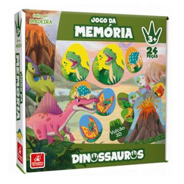 Imagem de Jogo da Memória Infantil  Dinossauro 24 peças - Brincadeira de Criança