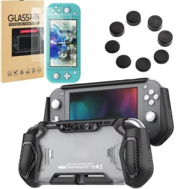 Imagem de Case Capa Tpu Nintendo Switch Lite+pelicula Vidro+4 Grips - Genérica, 