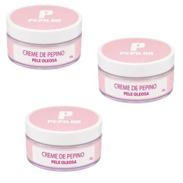 Imagem de Kit 3 Creme Facial De Pepino Pele Oleosa 50G - Pepilon