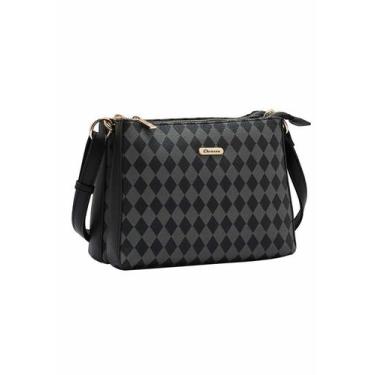 Imagem de Bolsa Feminina Transversal Chenson 3484854 Monograma, Preto