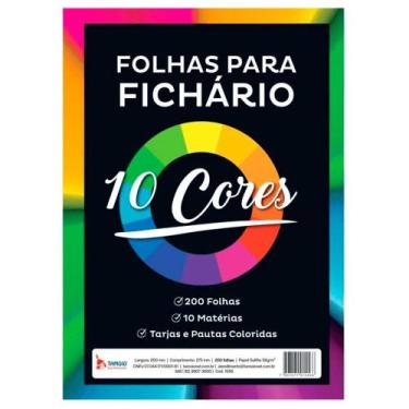 Imagem de Bloco para Fichário 200 Folhas 10 Cores - Tamoio