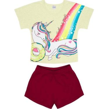 Imagem de Conjunto Infantil Menina Roupa Bermuda Short Camiseta Verão - Rovitex 