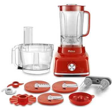 Imagem de Multiprocessador Philco 9 em 1 + Batedeira 1700W Turbo Pro, Vermelho, 