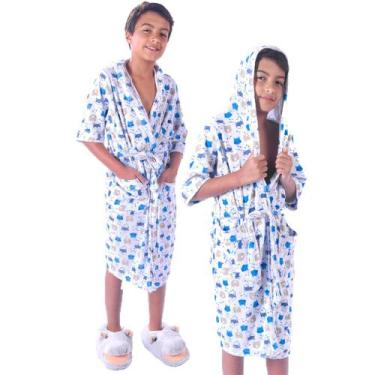 Imagem de Roupão Infantil Malha Felpudo com Bolsos e Capuz - Bene Casa, P, Rapos