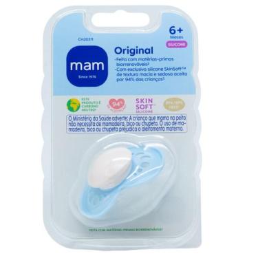 Imagem de Chupeta MAM Original 6m+ Cor Azul Infantil Bebê Pipo, Azul
