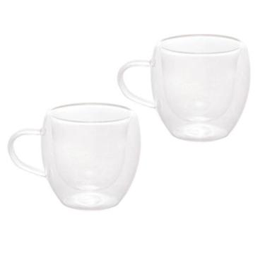 Imagem de Conjunto De Xícaras Para Café 80ml Vidro Duplo 2 Peças Modern Lyor