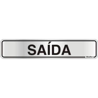 Imagem de Placa De Alumínio Auto-adesiva 5x25cm Saída - 100 Ak - Sinalize Placa 