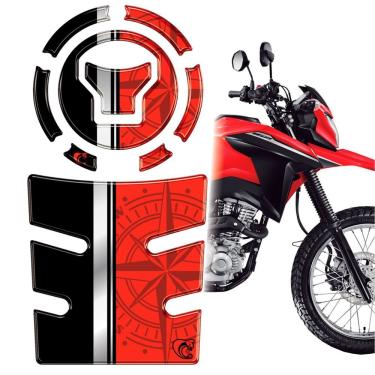 Imagem de Kit Protetor Tanque e Bocal Resinado Honda NXR Bros 160 2025-2026 Preto Resistente UV Teu Adesivo